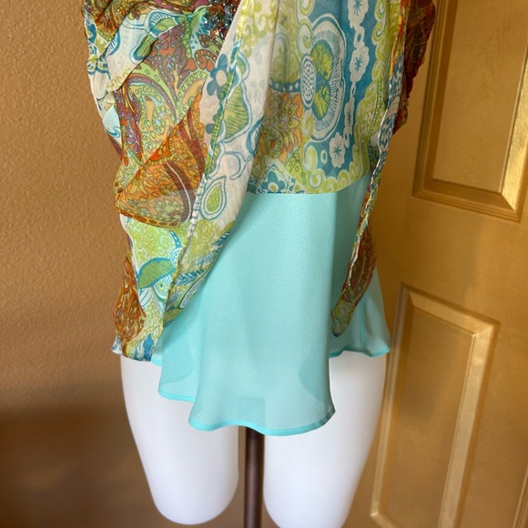 Y2K ice Paisley Halter Top - Multicolor. - Picture 7 of 8